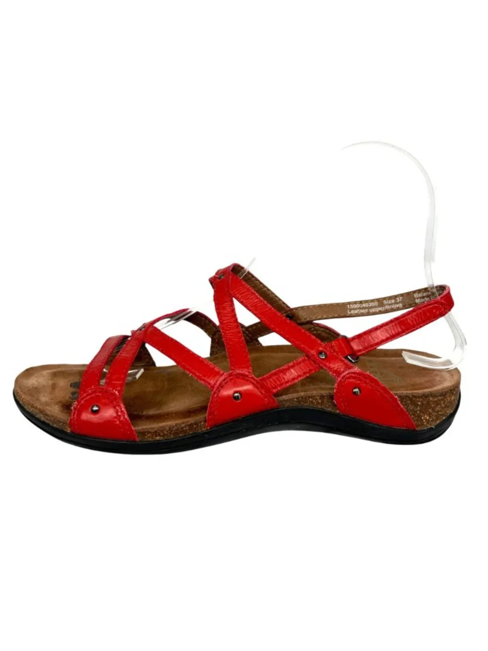 Dansko Jolie Red Leather Strappy Sandals Size 37 EU 6.5-7 US Comfort Resortwear
